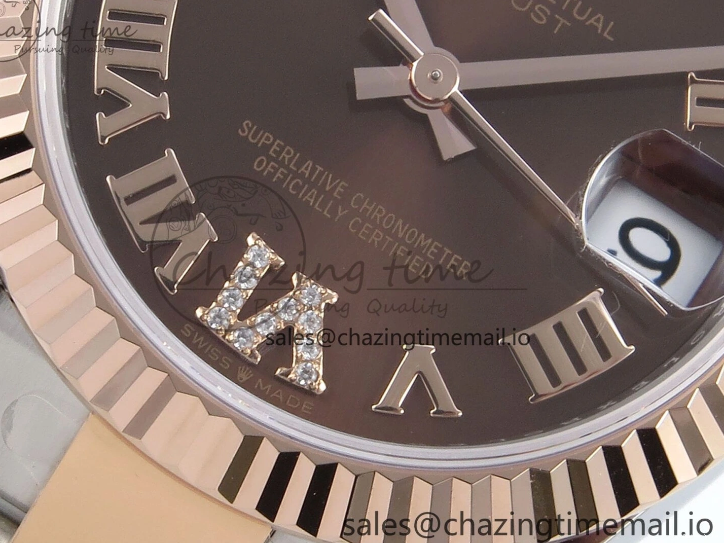 0216 DateJust 31 278271 ARF 1:1 Best Edition 904L Steel Brown Roman Diamonds Dial on SS RG Oyster Bracelet ETA SmartChoice 520